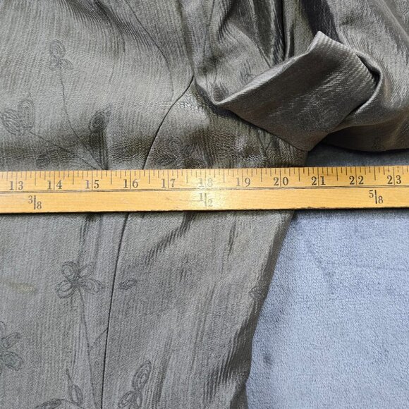 Albert Nipon Skirt Suit Set Womens 12 Sage Green Floral Blazer Textured Career - Picture 6 of 16